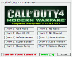 Чит-коды и Трейнер для Call of Duty 4: Modern Warfare